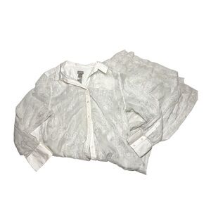 Chicos White Long Boho Swim Cover Up Size 16/18